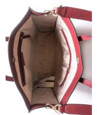 TWINSET LOGO FORELLATO Vertikaler Shopper mit Schulterriemen dunkle Himbeere - Damentaschen - 5