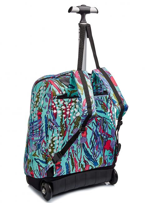 BENIN ABSTRACT JUNGLE Trolley-Rucksack abstraktes Dschungel-Aqua - Rucks&auml;cke mit Trolleyfunktion