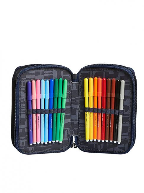Astuccio 3 zip Kit mit allem f&uuml;r die Schule! Rastert&ouml;neblau - Etuis und Zubeh&ouml;r