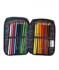 INVICTA Astuccio 3 zip Kit mit allem f&uuml;r die Schule! Rastert&ouml;neblau - Etuis und Zubeh&ouml;r - 3