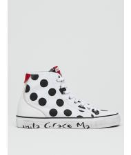 MANILA GRACE Sneaker high top a pois in canvas  - Damenschuhe