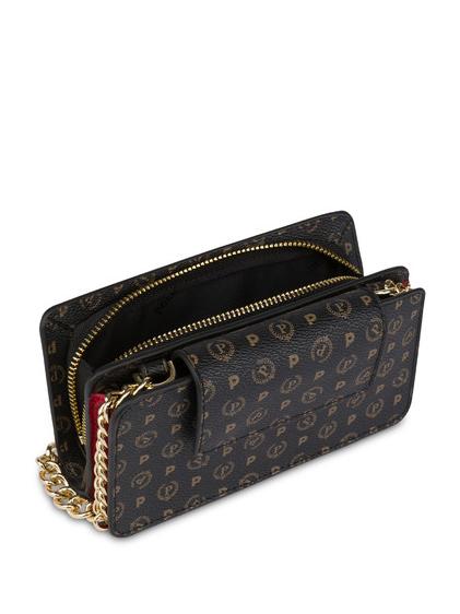 HERITAGE CLASSIC Clutch mit Schulterriemen schwarzer Lack - Damentaschen