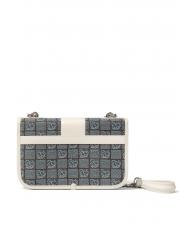 BRACCIALINI MONOGRAM Mini-Umhängetasche aus Jacquard-Stoff Avio - Damentaschen - 3