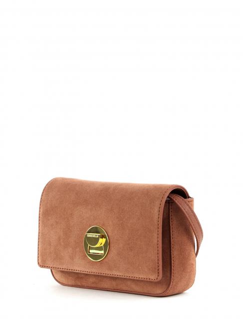 BORSA MINI Mini-Schultertasche aus Wildleder Zimt - Damentaschen