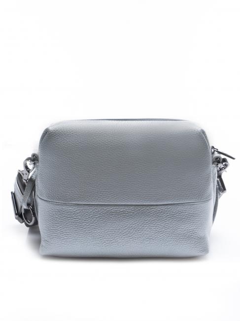 ATHENA Mini-Tasche aus Leder mit Schulterriemen SILBER - Damentaschen