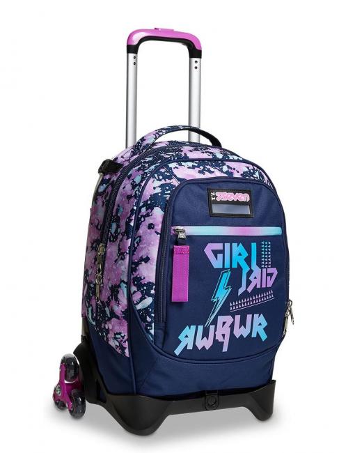 DRAWINGPIN GIRL JACK Rucksack mit abnehmbarem Trolley, Dreifachrollen blautief - Rucks&auml;cke mit Trolleyfunktion