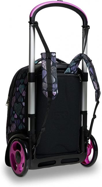 7.1 TYRE Patchyheart Girl Abnehmbarer Trolley-Rucksack Schwarz - Rucks&auml;cke mit Trolleyfunktion