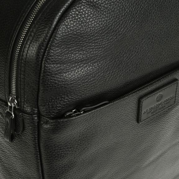 VERMONT 13 "Laptop-Rucksack aus Leder Schwarz - PC-Rucks&auml;cke