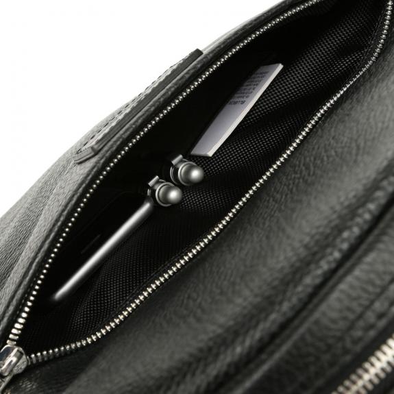 VERMONT 13 "Laptop-Rucksack aus Leder Schwarz - PC-Rucks&auml;cke