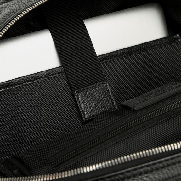 VERMONT 13 "Laptop-Rucksack aus Leder Schwarz - PC-Rucks&auml;cke