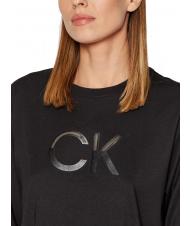 CALVIN KLEIN MESH LOGO L&auml;ssig geschnittenes T-Shirt Ck Schwarz - T-Shirts und Tops f&uuml;r Damen - 3