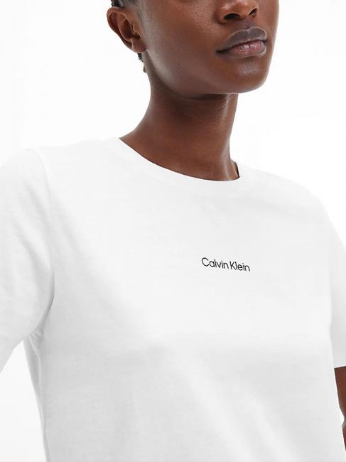 MICRO LOGO Baumwoll-T-Shirt, normale Passform Helles Weiss - T-Shirts und Tops f&uuml;r Damen