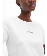 CALVIN KLEIN MICRO LOGO Baumwoll-T-Shirt, normale Passform Helles Weiss - T-Shirts und Tops f&uuml;r Damen - 3