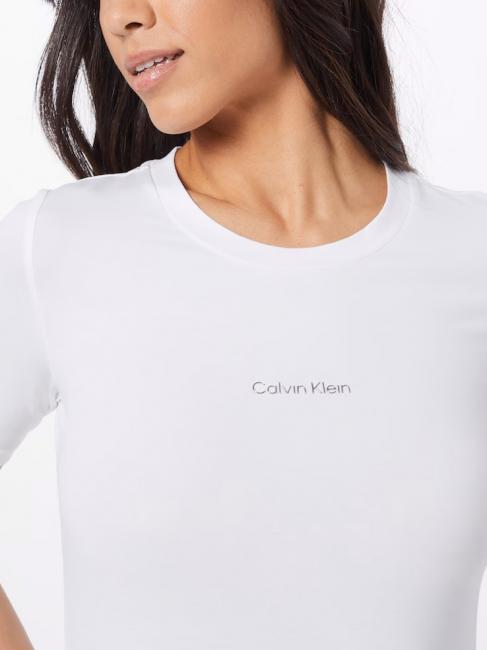 METALLIC MICRO LOGO T-Shirt aus Stretch-Baumwolle Helles Weiss - T-Shirts und Tops f&uuml;r Damen