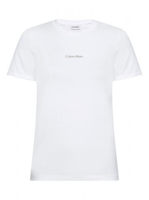 METALLIC MICRO LOGO T-Shirt aus Stretch-Baumwolle Helles Weiss - T-Shirts und Tops f&uuml;r Damen