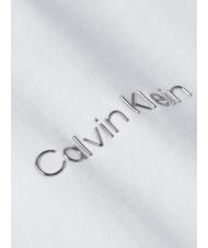 CALVIN KLEIN METALLIC MICRO LOGO T-Shirt aus Stretch-Baumwolle Helles Weiss - T-Shirts und Tops f&uuml;r Damen - 5