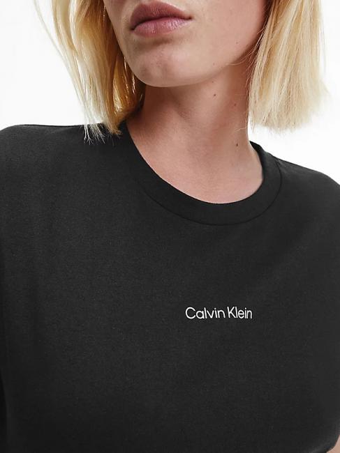 MICRO LOGO Baumwoll-T-Shirt, normale Passform Ck Schwarz - T-Shirts und Tops f&uuml;r Damen