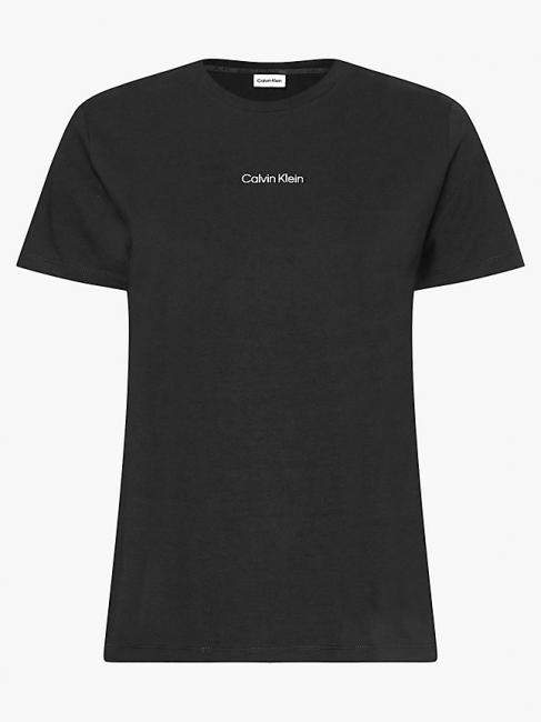 MICRO LOGO Baumwoll-T-Shirt, normale Passform Ck Schwarz - T-Shirts und Tops f&uuml;r Damen