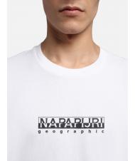NAPAPIJRI S-BOX SS T-Shirt aus Baumwolle mit Logobox hellwei&szlig; 002 - Herren-T-Shirts - 3