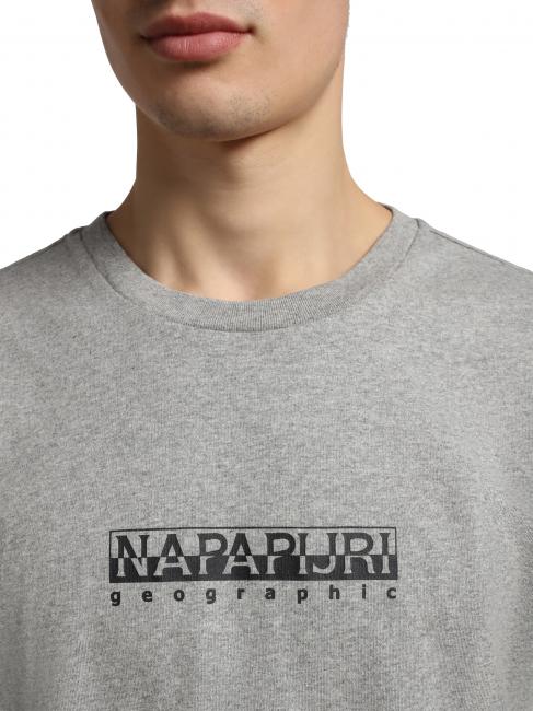 S-BOX SS T-Shirt aus Baumwolle mit Logobox mittelgrau meliert - Herren-T-Shirts