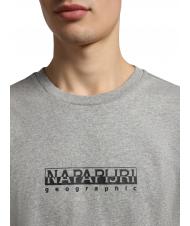 NAPAPIJRI S-BOX SS T-Shirt aus Baumwolle mit Logobox mittelgrau meliert - Herren-T-Shirts - 3