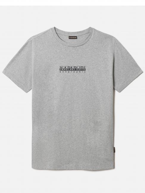S-BOX SS T-Shirt aus Baumwolle mit Logobox mittelgrau meliert - Herren-T-Shirts
