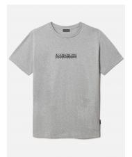 NAPAPIJRI S-BOX SS T-Shirt aus Baumwolle mit Logobox mittelgrau meliert - Herren-T-Shirts - 4