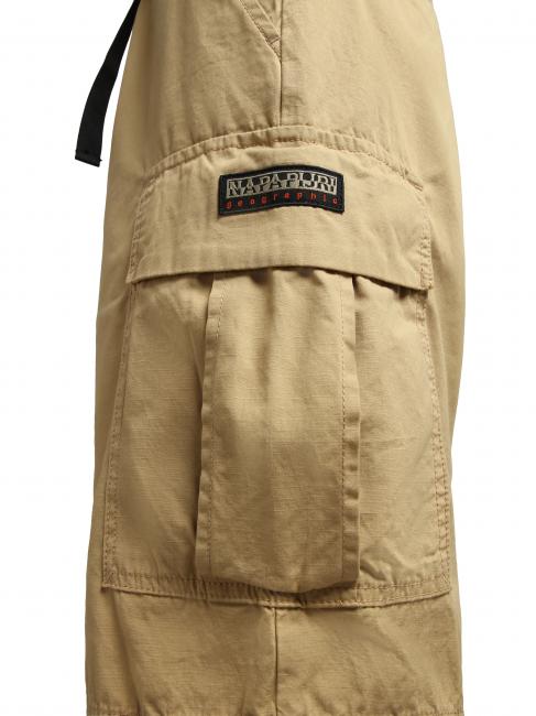 N-DRU Cargo-Bermuda aus Baumwolle mit Gürtel Sand Prärie - Hosen Herren