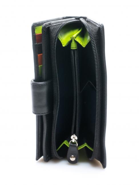 COLORFULL Geldbörse aus Leder für Damen Schwarz - Brieftaschen Damen