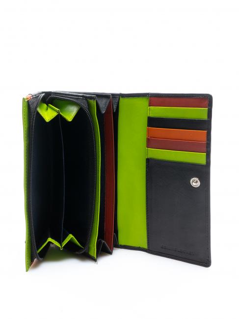 COLORFULL Ledergeldbörse mit Münzfach Schwarz - Brieftaschen Damen