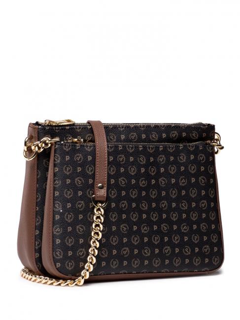 HERITAGE Umh&auml;ngetasche mit Kette Schwarz Braun - Damentaschen