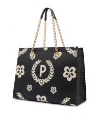 POLLINI HERITAGE Einkaufstasche mit Allover-Print Schwarz - Damentaschen - 2