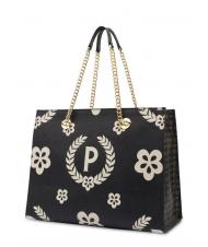 POLLINI HERITAGE Einkaufstasche mit Allover-Print Schwarz - Damentaschen - 4