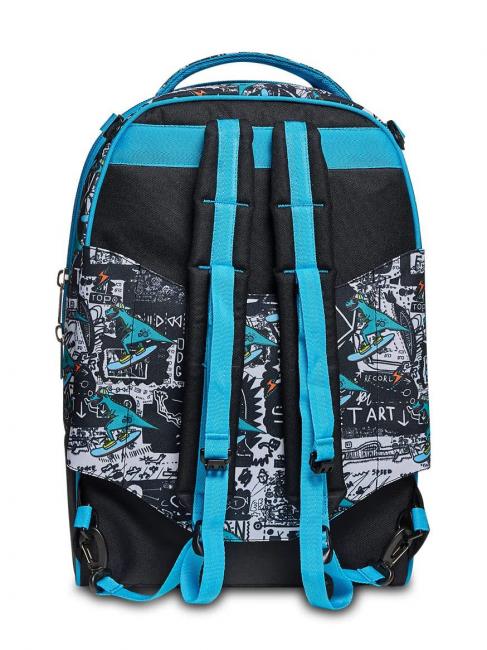 GANG ANIMALI FLIP 3D SJ Abnehmbarer Trolley-Rucksack mit Dreifachrollen Schwarz - Rucks&auml;cke mit Trolleyfunktion