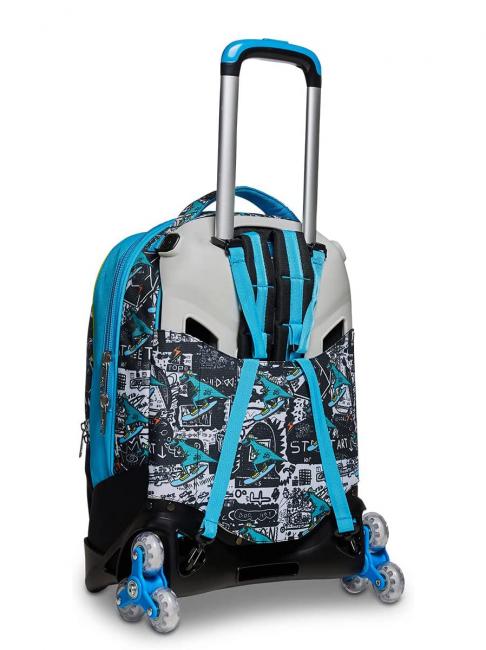 GANG ANIMALI FLIP 3D SJ Abnehmbarer Trolley-Rucksack mit Dreifachrollen Schwarz - Rucks&auml;cke mit Trolleyfunktion
