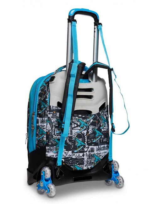 GANG ANIMALI FLIP 3D SJ Abnehmbarer Trolley-Rucksack mit Dreifachrollen Schwarz - Rucks&auml;cke mit Trolleyfunktion