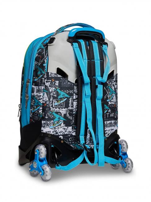 GANG ANIMALI FLIP 3D SJ Abnehmbarer Trolley-Rucksack mit Dreifachrollen Schwarz - Rucks&auml;cke mit Trolleyfunktion