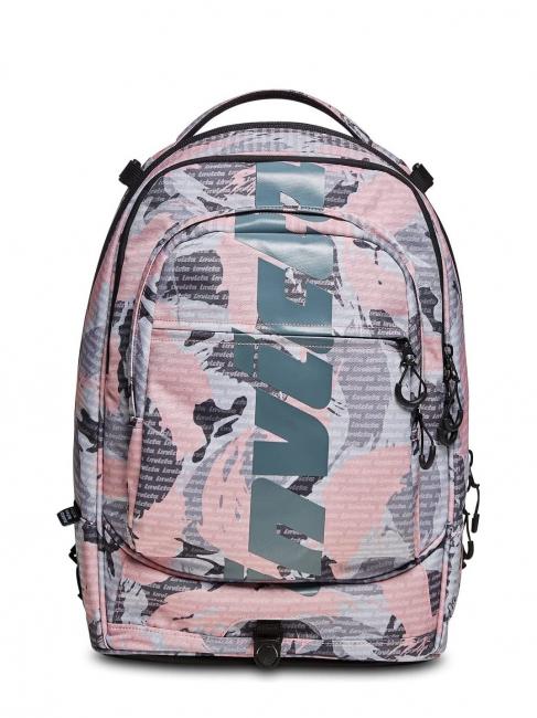 NEW PLUG FANTASY Trolley-Rucksack mit abnehmbarem Trolley Camou-Logo rosa - Rucks&auml;cke mit Trolleyfunktion