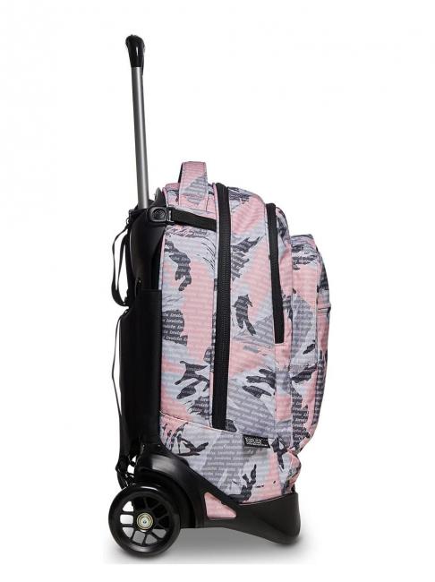 NEW PLUG FANTASY Trolley-Rucksack mit abnehmbarem Trolley Camou-Logo rosa - Rucks&auml;cke mit Trolleyfunktion