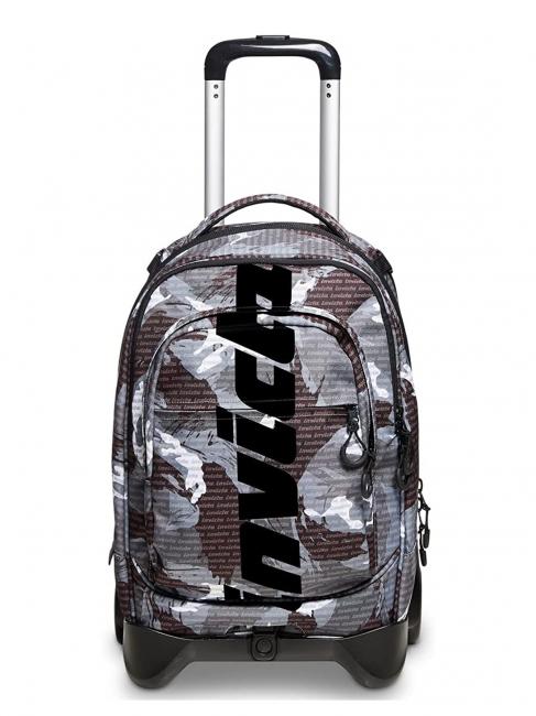 NEW PLUG FANTASY Trolley-Rucksack mit abnehmbarem Trolley Camou-Logo schwarz - Rucks&auml;cke mit Trolleyfunktion