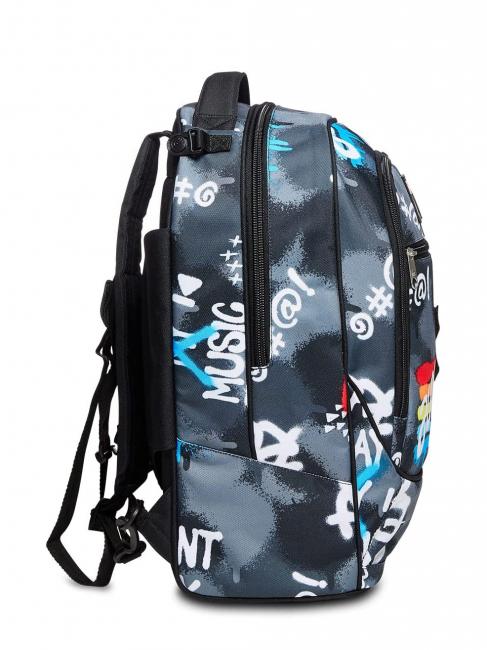 ROCK ON BOY JACK Abnehmbarer Trolley-Rucksack mit Dreifachrollen Schwarz - PC-Rucks&auml;cke