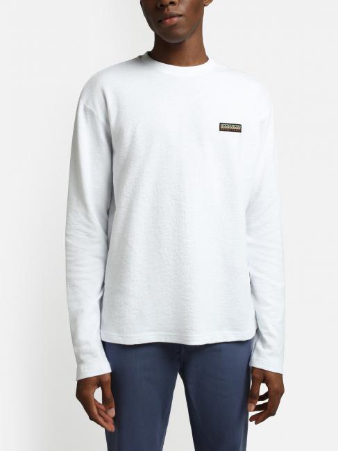 S-MAEN Lang&auml;rmliger Pullover mit Rundhalsausschnitt aus Baumwolle hellwei&szlig; 002 - Herrenpullover