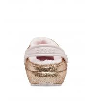 CROCS CLASSIC LINED GLITTER KIDS Gepolsterter Sabot gold / kaum rosa - Kinderschuhe - 5