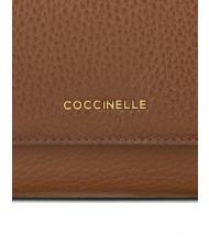 COCCINELLE METALLIC SOFT Bifold-Brieftasche aus geh&auml;mmertem Leder BRULE - Brieftaschen Damen - 3