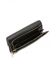 COCCINELLE METALLIC SOFT Bifold-Brieftasche aus gehämmertem Leder Schwarz - Brieftaschen Damen - 3