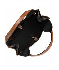 FURLA GILDA Einkaufstasche aus Roma- und St eracle-Kalbsleder cognac / schwarz - Damentaschen - 7