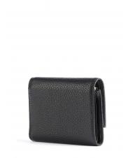 COCCINELLE METALLIC SOFT Kleine Geldb&ouml;rse aus strukturiertem Leder Schwarz - Brieftaschen Damen - 3