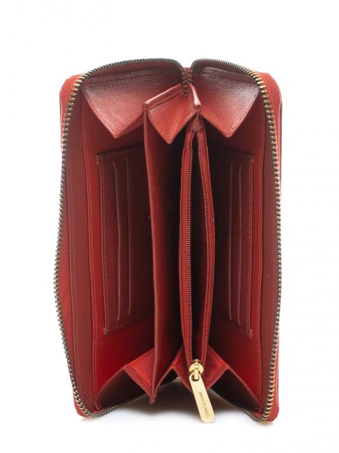Geldb&ouml;rse Gro&szlig;artig zip around in Haut  rot - Brieftaschen Damen