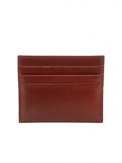 LEDA Kartenetui aus Leder Chianti / Bordeaux / Gold - Brieftaschen Damen