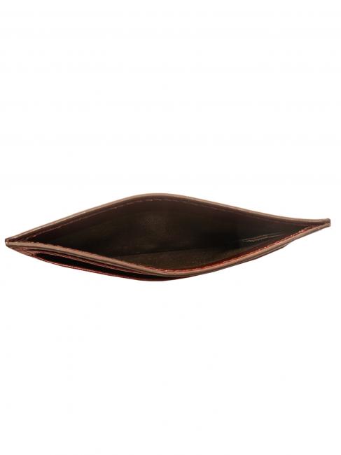 LEDA Kartenetui aus Leder Chianti / Bordeaux / Gold - Brieftaschen Damen